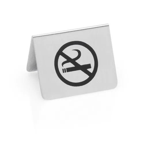 Hinweisschild "Nicht Raucher" Set, 5,5 x 5 x 3,5 cm, Set á 12 Stück, Chromnickelstahl - 1432005 - 1432005