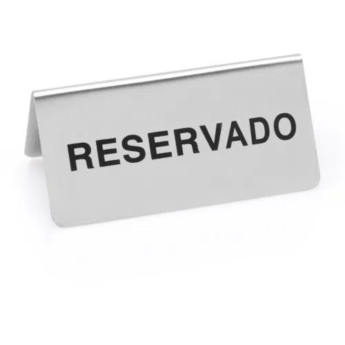 Hinweisschild "Reservado" Set, 10 x 5 x 5 cm, Set á 12 Stück, Chromnickelstahl - 1432021 - 1432021