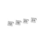 Tischnummernschild Set 13-24, 5 x 5 x 5,5 cm, 12-teilig, Chromnickelstahl - 1432024 - 1432024