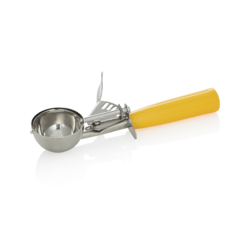 Portionierer, 21 cm,Ø 5,5 cm, gelber Griff, Chromnickelstahl 18/8, Polypropylen - 1442054 - 1442054