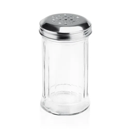 Streuer Set, Ø 7,5 cm, Höhe 13,5 cm, Set á 6 Stück, Edelstahl, Glas - 1491002 - 1491002