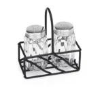 Menage 2-teilig, Salz & Pfeffer, 9,5 x 5 cm, Edelstahl, Stahl, Glas - 1493002 - 1493002