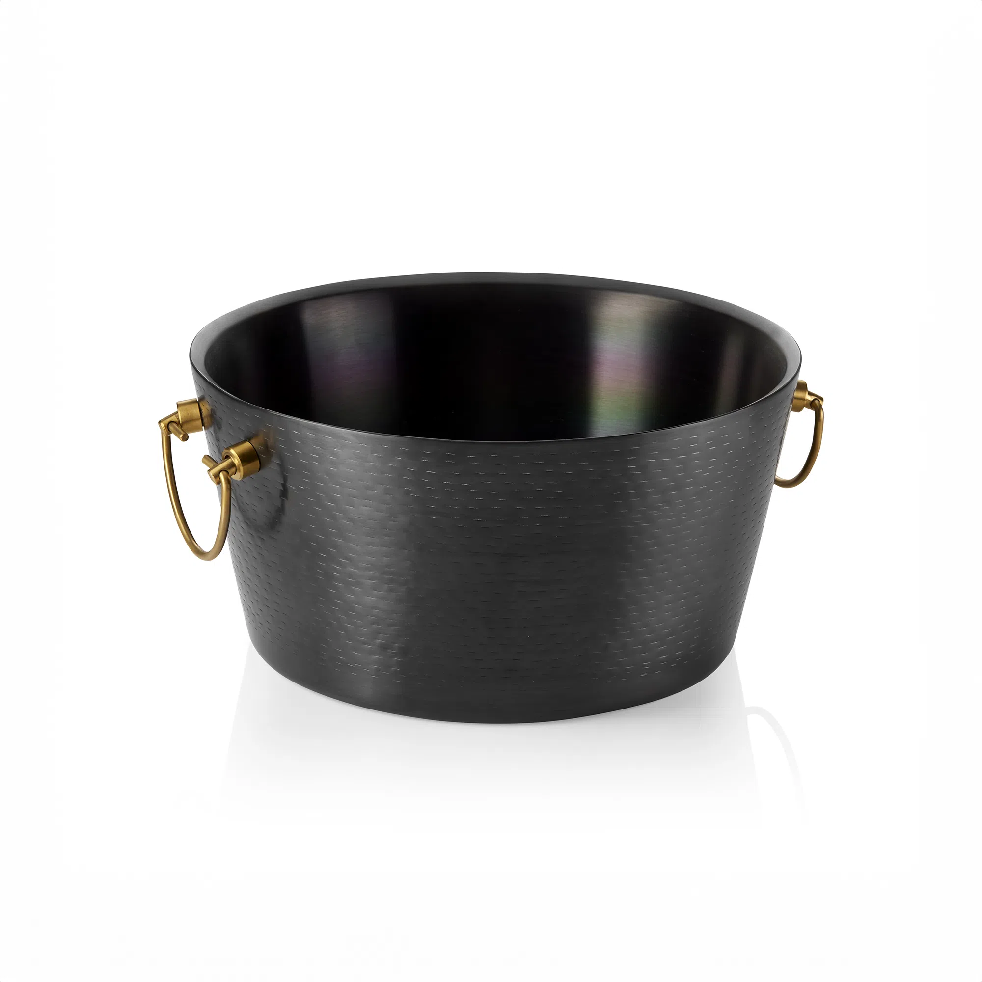 Champagnerkühler, mit Messinggriffen, Ø 34 cm, Höhe 17 cm, schwarz, doppelwandig, gehäm. Oberfläche, PVD Beschichtung, Chromnickelstahl, Messing - 1521134 - 1521134 Champagnerkühler, mit Messinggriffen, Ø 34 cm, Höhe 17 cm, schwarz, doppelwandig, gehäm. Oberfläche, PVD Beschichtung, Chromnickelstahl, Messing - 1521134 - 1521134