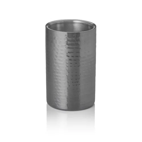 Flaschenkühler, Ø 12 cm, Höhe 19 cm, gehämmert, gun metal, doppelwandig, Chromnickelstahl, PVD Beschichtung - 1534191 - 1534191