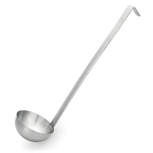 Schöpfkelle Set, Ø 6 cm, 26 cm, mit angepunktetem Hakenstiel, Set á 4 Stück, Chromnickelstahl - 1589060 - 1589060