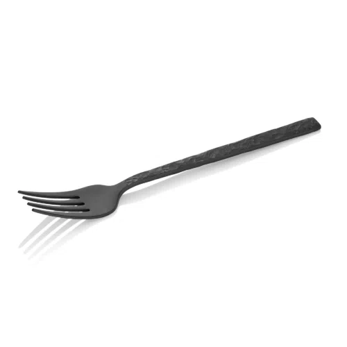 Menügabel Set SLATE, 20 cm, mit schwarzer PVD Beschichtung, Oberfläche in Schiefer-Optik, Set á 12 Stück, Chromnickelstahl 18/10 - 1613001 - 1613001