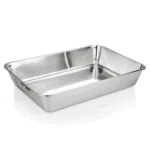 Bräter/Auslageschale mit Fallgriffen 48 x 33 x 8,5 cm, Chromnickelstahl - 1653450 - 1653450