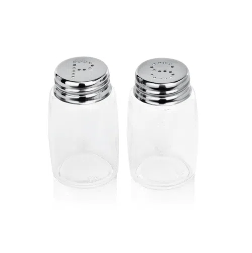 Salz-/Pfefferstreuer Set, Ø 4 cm, Höhe 7 cm, Edelstahl, Glas - 1762002 - 1762002