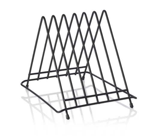 Schneidbretthalter für 6 Bretter bis max. 2,8 cm, 34,5 x 26,5 x 27,5, Chromnickelstahl, pulverbeschichtet schwarz - 1830206 - 1830206