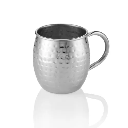 Moscow Mule Set, 0,45 ltr., Ø 8,5 cm, Höhe 10 cm, gehämmert, Set á 2 Stück, Chromnickelstahl - 2033045 - 2033045