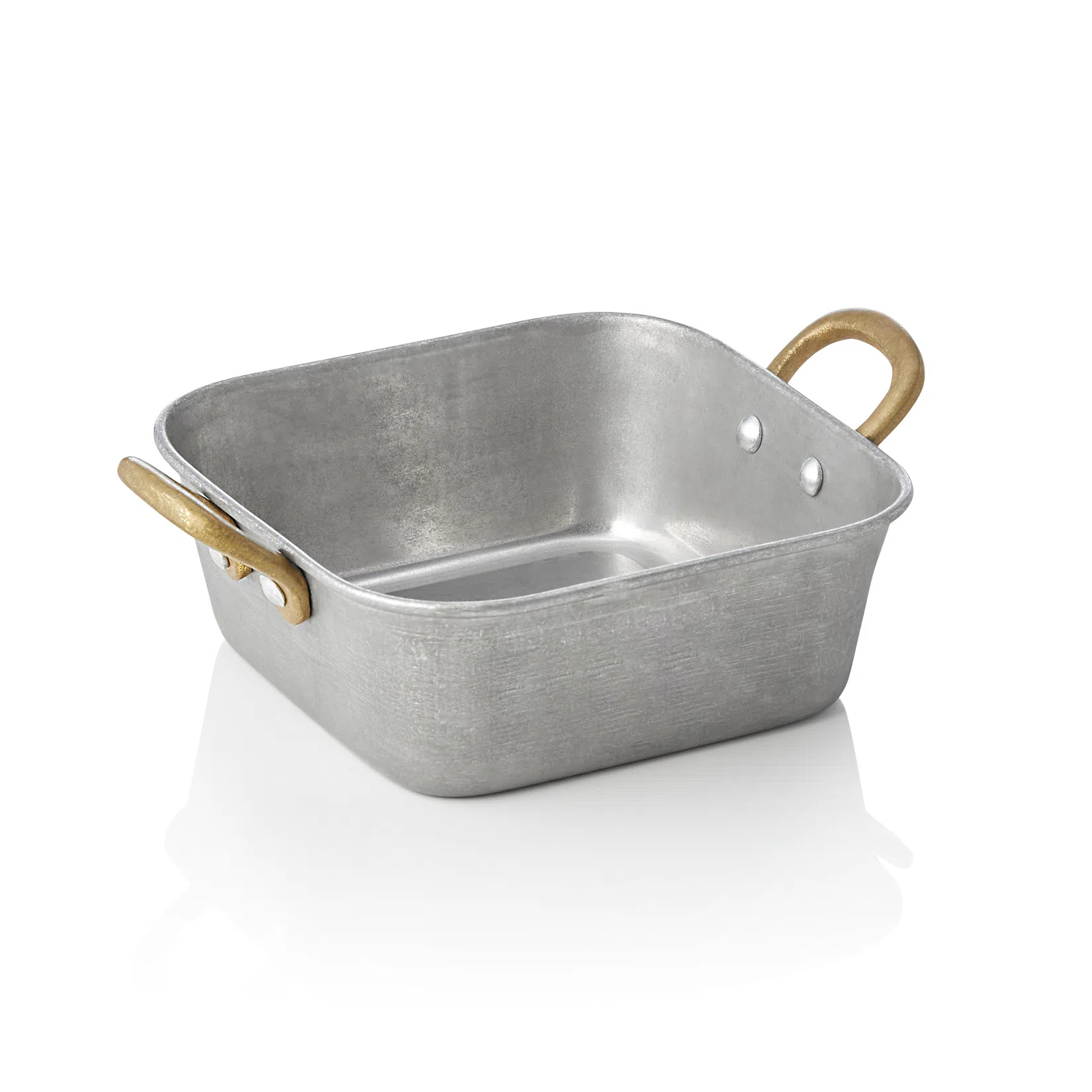 Servierpfanne STEEL & STYLE VINTAGE, mit 2 Messinggriffen, 14 x 14 x 5 cm, 570 ml, Chromnickelstahl - 2044014 - 2044014 Servierpfanne STEEL & STYLE VINTAGE, mit 2 Messinggriffen, 14 x 14 x 5 cm, 570 ml, Chromnickelstahl - 2044014 - 2044014