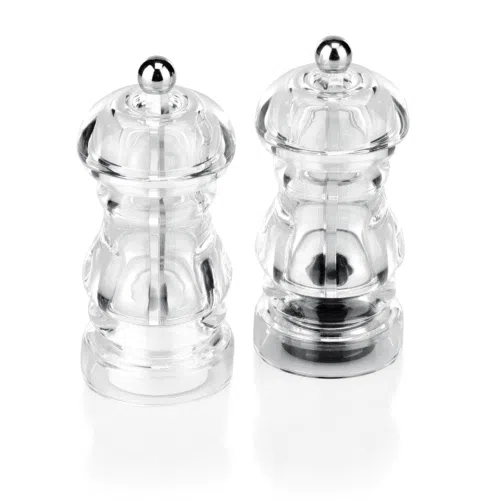 Salz-/Pfeffermühlen Set, Ø 5,5 cm, Höhe 13 cm, Edelstahl, Keramik, Acryl - 2460122 - 2460122