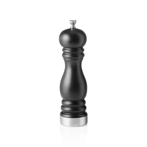 Salzmühle mit Keramikmahlwerk CLASSIC MILL TRIM, Höhe 20 cm, schwarz matt, Edelstahl, Holz - 2481020 - 2481020