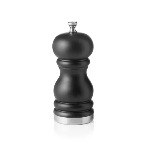 Pfeffermühle mit Keramikmahlwerk CLASSIC MILL TRIM, Höhe 11 cm, schwarz matt, Edelstahl, Holz - 2491011 - 2491011