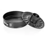 Springform mit Antihaftbeschichtung, Ø 25 cm, Höhe 6,5 cm, 2 wechselbare Böden, Stahl - 3122250 - 3122250
