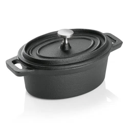 Cocotte, 12,5 x 9,5 x 6,5 cm, schwarz, Gusseisen, Edelstahl - 3525121 - 3525121