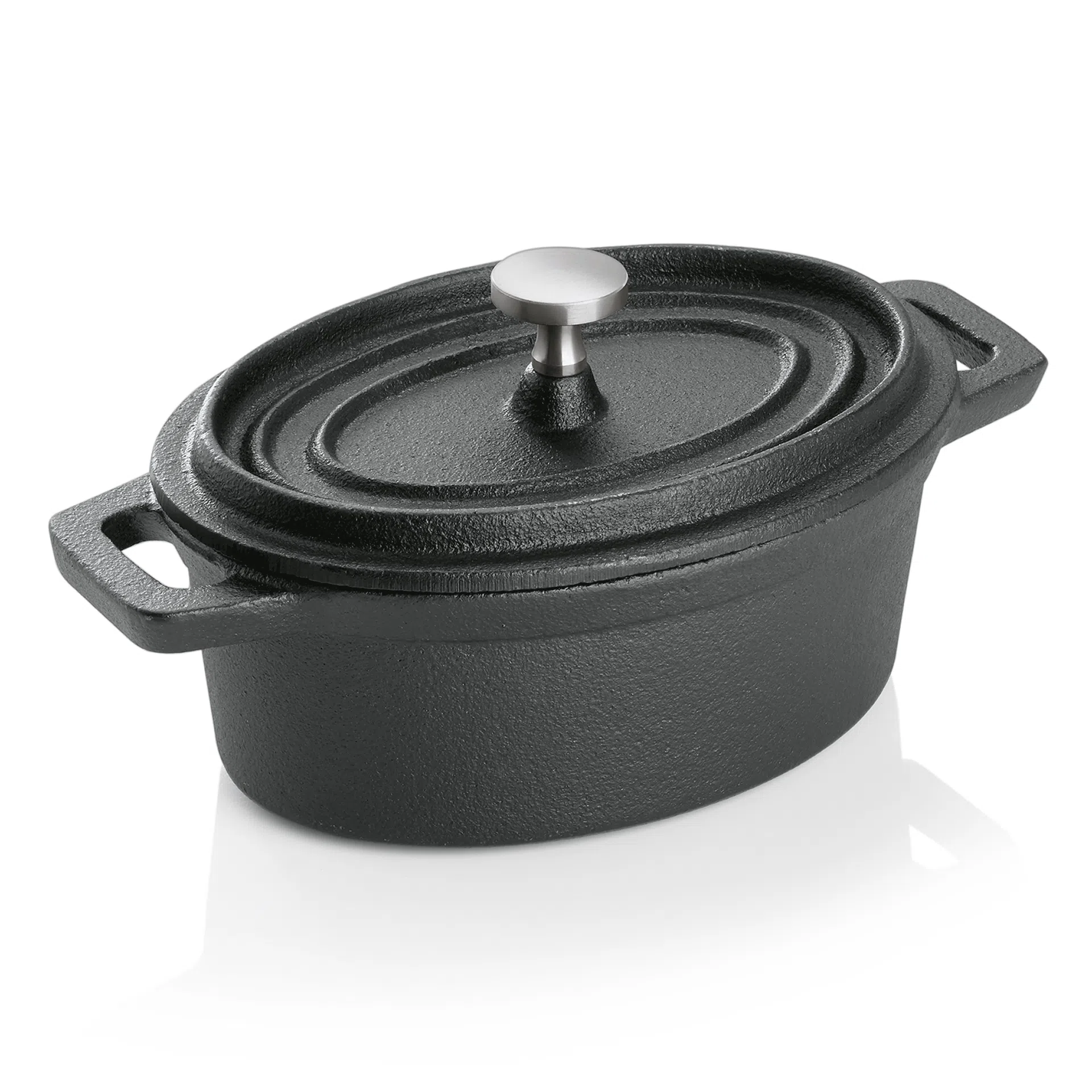 Cocotte, 12,5 x 9,5 x 6,5 cm, schwarz, Gusseisen, Edelstahl - 3525121 - 3525121 Cocotte, 12,5 x 9,5 x 6,5 cm, schwarz, Gusseisen, Edelstahl - 3525121 - 3525121