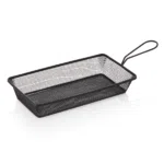 Servier- und Frittierkorb, 28 x 16 x 5 cm, schwarz pulverbeschichtet, Chromnickelstahl - 4020128 - 4020128