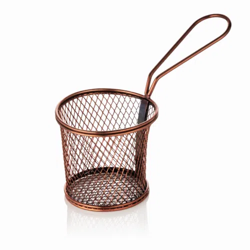 Servier- und Frittierkorb, Ø 9,5 cm, Höhe 8,5 cm, kupferfarben, Chromnickelstahl - 4022209 - 4022209