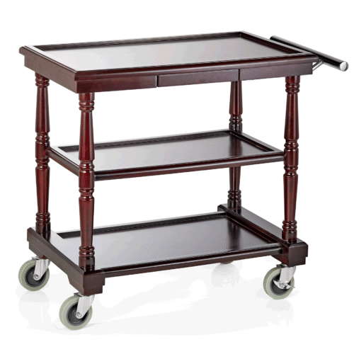 Servierwagen, 90 x 50 x 79, furniert und lackiert, Birkenholz, MDF, Chromnickelstahl - 4437000 - 4437000 Servierwagen, 90 x 50 x 79, furniert und lackiert, Birkenholz, MDF, Chromnickelstahl - 4437000 - 4437000