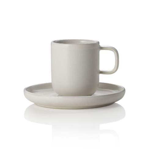 Espresso- und Untertasse Set ROCKZZERO, 90 ml, light rock, Set á 6 Stück, Steinzeug - 452404009 - 452404009