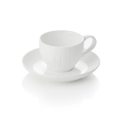 Espresso- und Untertasse Set MAYA SHIRO, 80 ml, weiß, Set á 4 Stück, Porzellan - 4850708 - 4850708