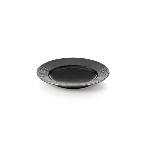 Teller Set MAYA KURO, flach, Ø 16,5 cm, schwarz, Set á 6 Stück, Porzellan - 4851016 - 4851016