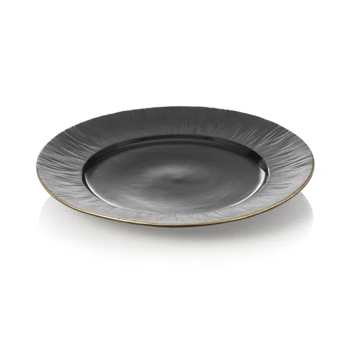 Teller Set MAYA KURO, flach, Ø 27 cm, schwarz, Set á 2 Stück, Porzellan - 4851027 - 4851027
