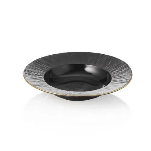 Suppenteller Set MAYA KURO, Ø 23,5 cm, schwarz, Set á 3 Stück, Porzellan - 4851223 - 4851223