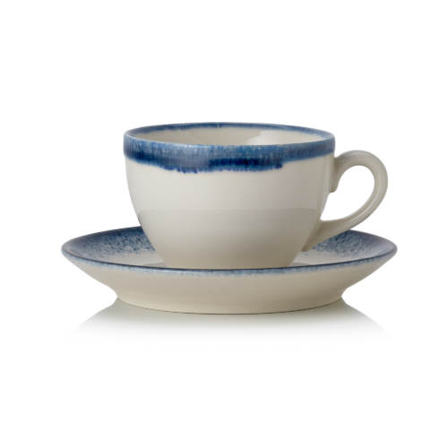 Ober- und Untertasse Set VIDA MARINA, 220 ml, marina, Set á 6 Stück, Porzellan - 4882825 - 4882825