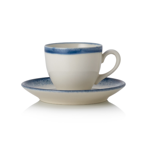 Espresso- und Untertasse Set VIDA MARINA, 90 ml, marina, Set á 6 Stück, Porzellan - 4882909 - 4882909