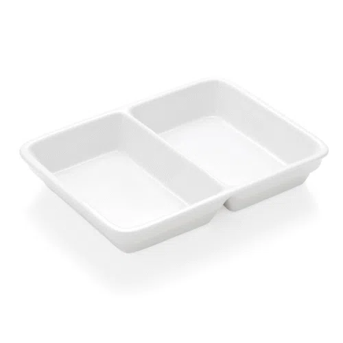 Abteilschale Set HAMBURG SYSTEM, 23,5 x 17,5 x 4,5 cm, 2-fach Unterteilung, Set á 3 Stück, Porzellan - 4925232 - 4925232