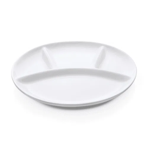 Fondueteller Set, 4-fach Unterteilung, Ø 25 cm, Set á 6 Stück, Porzellan - 4934240 - 4934240