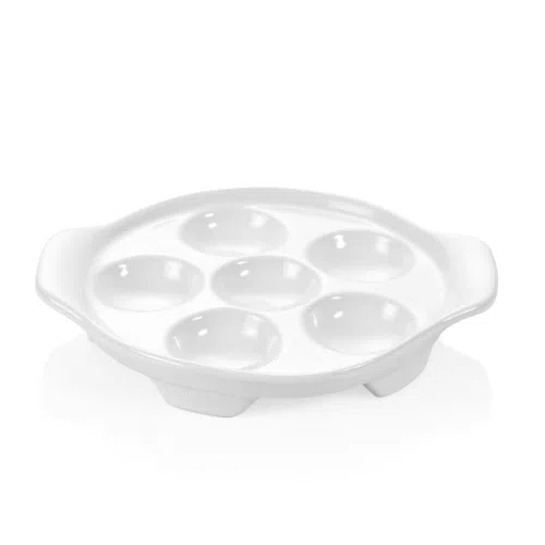 Schneckenpfanne Set, mit Lappengriffen, für 6 Schnecken, Ø 15 cm, Set á 6 Stück, Porzellan - 4937006 - 4937006