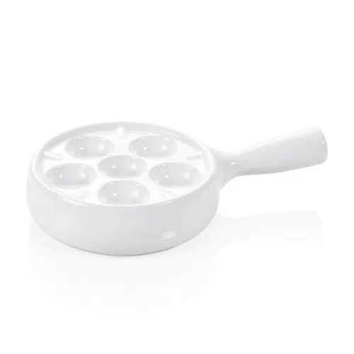 Schneckenpfanne, mit Stielgriff, für 6 Schnecken, Ø 12 cm, Porzellan - 4938006 - 4938006