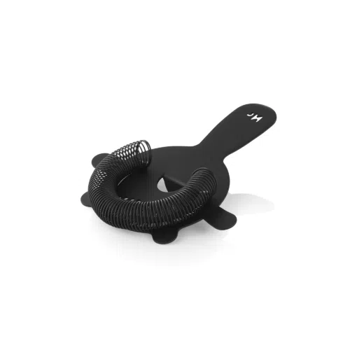 Barsieb NOCTURN mit Feder, 4 Zinken, Ø 8 cm, schwarz matt, Chromnickelstahl 18/8 - 8304100 - 8304100