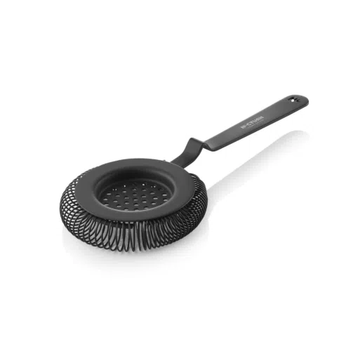 Barsieb NOCTURN mit Feder, Ø 8,5 cm, 20,5 cm, schwarz matt, Chromnickelstahl 18/8 - 8305101 - 8305101