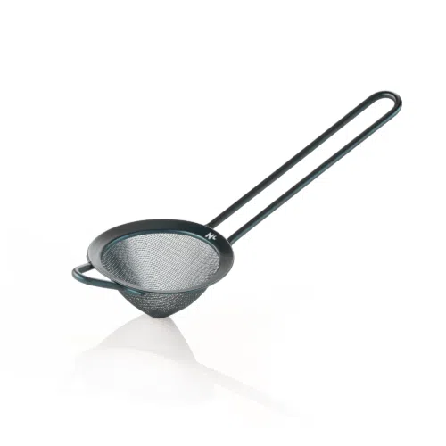 Feinmaschiges Sieb NOCTURN, Ø 9 cm, 25,5 cm, blau matt, Chromnickelstahl 18/8 - 8306203 - 8306203