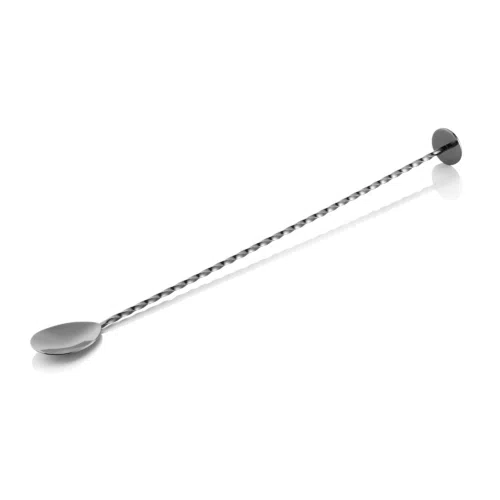 Barlöffel Twisted NOCTURN, mit Stößelende, 33,5 cm, gun metal, Chromnickelstahl 18/8 - 8313033 - 8313033