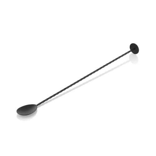 Barlöffel Twisted NOCTURN, mit Stößelende, 33,5 cm, schwarz matt, Chromnickelstahl 18/8 - 8313133 - 8313133