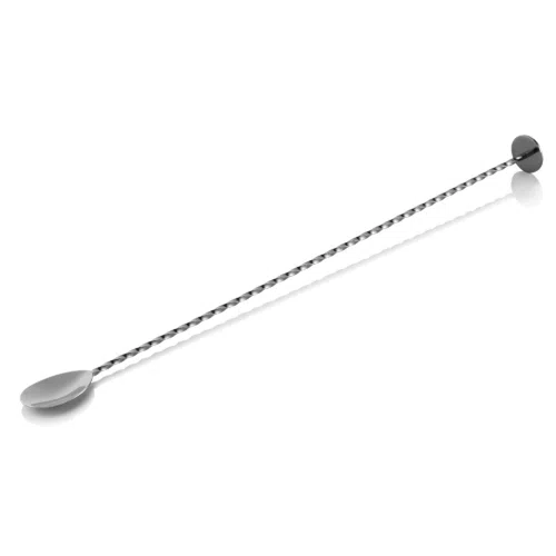 Barlöffel Twisted NOCTURN, mit Stößelende, 40 cm, gun metal, Chromnickelstahl 18/8 - 8314040 - 8314040