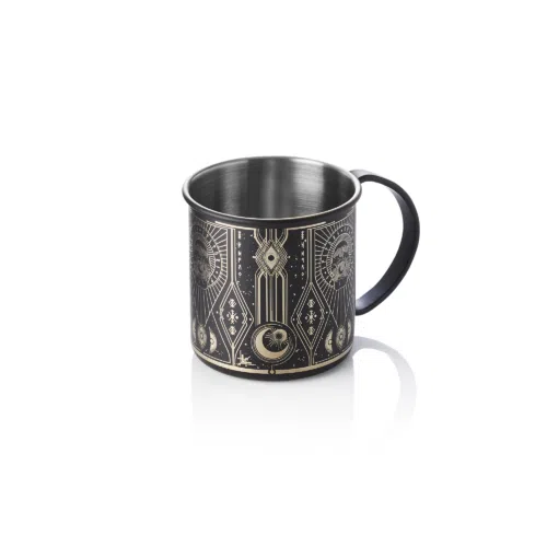 Moscow Mule Tattoo NOCTURN, 0,45 ltr., Ø 9 cm, Höhe 9 cm, schwarz, gold, Chromnickelstahl 18/8 - 8327345 - 8327345