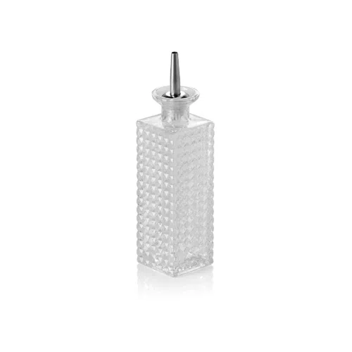 Bitterflasche NOCTURN, 0,23 ltr., 5,5 x 5,5 x 17 cm, Glas, Edelstahl - 8341023 - 8341023