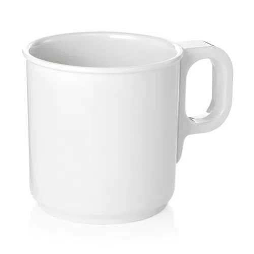 Becher Set, 250 ml, weiß, Set á 12 Stück, Melamin - 9366025 - 9366025