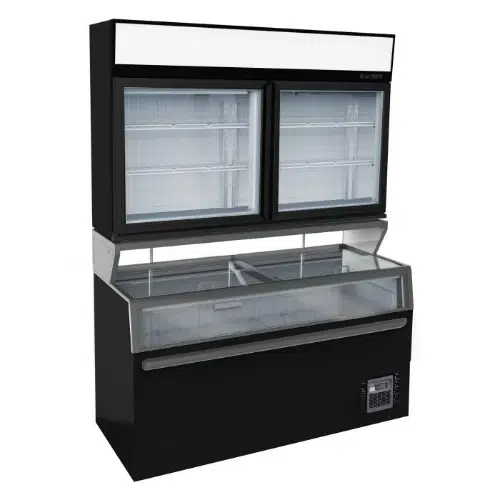 Combisteel Wandtiefkühlung Schwarz 2 glastüren - B1454xT890xH2110mm - 7455.2530 - 7455.2530