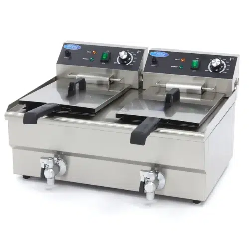 Gastro Fritteuse - 2 x 13 l - 2 Körbe - mit Ablasshahn Maxima 09365231