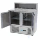 Maxima Gastro Pizzakühltisch - 90 cm - 2 Türen - Passt 5 x 16 GN - inkl. Edelstahlabdeckung - 09400200