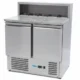 Maxima Gastro Pizzakühltisch - 90 cm - 2 Türen - Passt 5 x 1/6 GN - inkl. Edelstahlabdeckung - 09400200